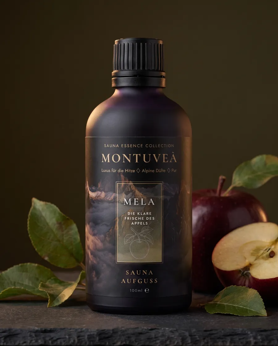 KI-generiertes Symbolbild: Aufgussflasche Mela mit Apfel.